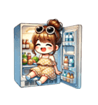 夏はこうやって崩れて可愛い（個別スタンプ：36）