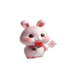ピンクうさぎ「愛してる」（個別スタンプ：9）