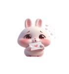 ピンクうさぎ「愛してる」（個別スタンプ：21）