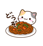 小さい三毛猫☆食事・飲み物（個別スタンプ：9）
