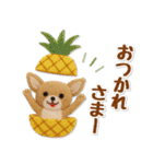 グルメわんこの下手かわフェルトスタンプ（個別スタンプ：10）