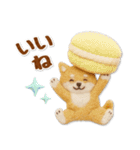 グルメわんこの下手かわフェルトスタンプ（個別スタンプ：18）