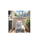 夏、白猫日和（個別スタンプ：24）
