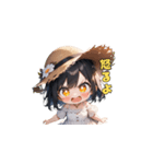 夏の麦わら帽子ガール（個別スタンプ：25）