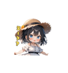 夏の麦わら帽子ガール（個別スタンプ：27）