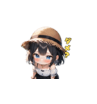 夏の麦わら帽子ガール（個別スタンプ：29）