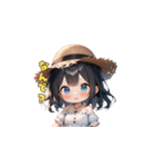 夏の麦わら帽子ガール（個別スタンプ：31）