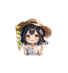 夏の麦わら帽子ガール（個別スタンプ：32）