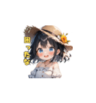 夏の麦わら帽子ガール（個別スタンプ：36）
