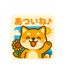 ひまわり柴犬の夏休みスタンプ（個別スタンプ：21）
