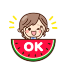 【夏】ず～っと使える♡ナチュラルガール（個別スタンプ：2）