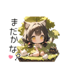 黒髪猫耳娘♡質問系スタンプ（個別スタンプ：7）