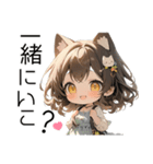 黒髪猫耳娘♡質問系スタンプ（個別スタンプ：15）