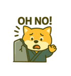 和風柴犬のEnglishスタンプ（個別スタンプ：1）