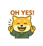 和風柴犬のEnglishスタンプ（個別スタンプ：3）