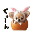 ❤️イースターエッグとだるいチワワ犬（個別スタンプ：18）