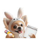 ❤️イースターエッグとだるいチワワ犬（個別スタンプ：34）