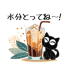■モノクロ猫◎大人の挨拶2。梅雨、夏（個別スタンプ：35）
