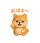 もちもち柴犬【毎日使える3Dスタンプ】（個別スタンプ：1）