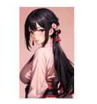 後ろ姿の着物の女の子の写真（個別スタンプ：10）