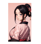 後ろ姿の着物の女の子の写真（個別スタンプ：25）