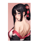 後ろ姿の着物の女の子の写真（個別スタンプ：40）