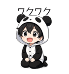 パンダ着ぐるみの男の子（個別スタンプ：37）