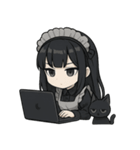 メイドITエンジニアと猫のデバッグ日常（個別スタンプ：1）