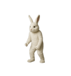 [アレンジ用]白いウサギのキグルミ（個別スタンプ：3）