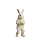 [アレンジ用]白いウサギのキグルミ（個別スタンプ：4）