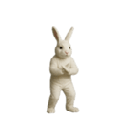[アレンジ用]白いウサギのキグルミ（個別スタンプ：5）
