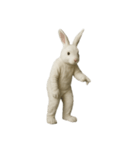 [アレンジ用]白いウサギのキグルミ（個別スタンプ：6）