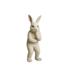 [アレンジ用]白いウサギのキグルミ（個別スタンプ：10）