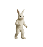 [アレンジ用]白いウサギのキグルミ（個別スタンプ：15）