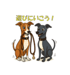 ウィペット「きな子」とイタグレ「チョコ」（個別スタンプ：13）