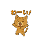 茶トラ猫のかるめちゃん（個別スタンプ：1）