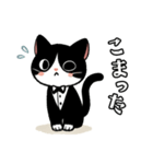 ハチワレ(猫)表情が可愛いスタンプ（個別スタンプ：4）