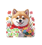 あなたへ贈る花束、柴犬普段使い♡（個別スタンプ：6）