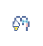 お顔うしゃぎ！！5 水色（個別スタンプ：13）