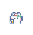 お顔うしゃぎ！！5 緑色（個別スタンプ：34）