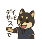 介護をする黒柴犬（個別スタンプ：15）