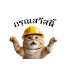 動く！猫の現場仕事（タイ版）（個別スタンプ：9）