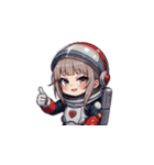 宇宙服を着た女性のサムズアップ（個別スタンプ：10）