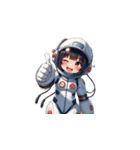 宇宙服を着た女性のサムズアップ（個別スタンプ：20）