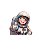 宇宙服を着た女性のサムズアップ（個別スタンプ：26）