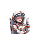 宇宙服を着た女性のサムズアップ（個別スタンプ：29）