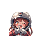 宇宙服を着た女性のサムズアップ（個別スタンプ：30）