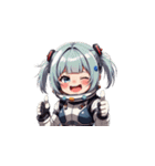 宇宙服を着た女性のサムズアップ（個別スタンプ：37）