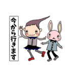 変な髪の者のスタンプ★学校•部活連絡用（個別スタンプ：14）
