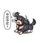 ダックス(ロング＋ブラッククリーム）（個別スタンプ：23）